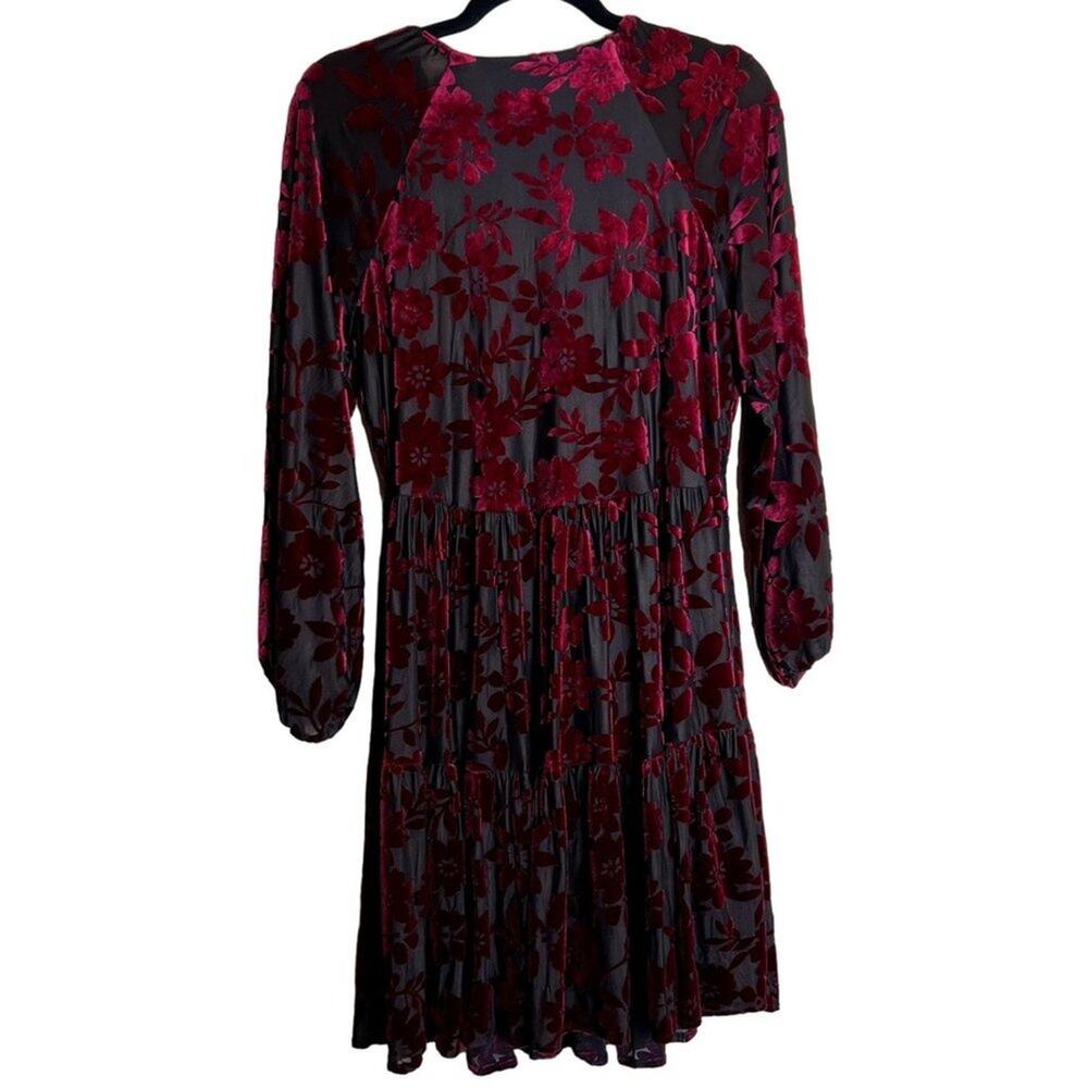 Floral Velvet Burnout Babydoll Dress US M Est Taylor Whimsigoth - Picture 10 of 11